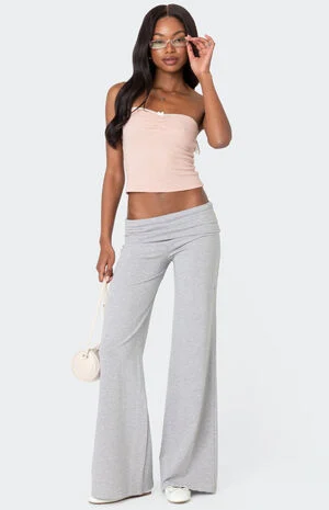 Wide Leg Fold Over Pants image number 1