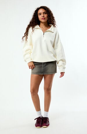 Co-Created Embroidered Quarter-Zip Sweatshirt image number 5