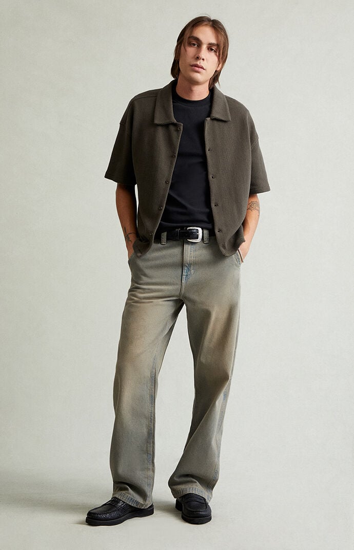 Pacsun Dylan Baggy Jeans Paneled Medium Blue Tint