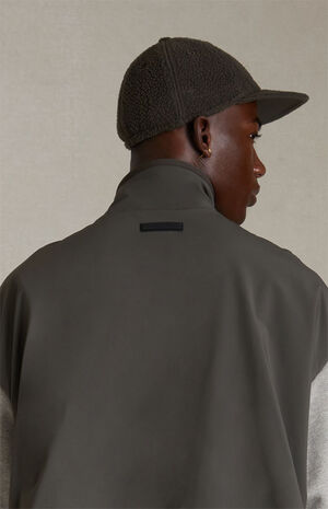 Dark Heather Oatmeal Ink Nylon Fleece Mock Neck Sweatshirt image number 4
