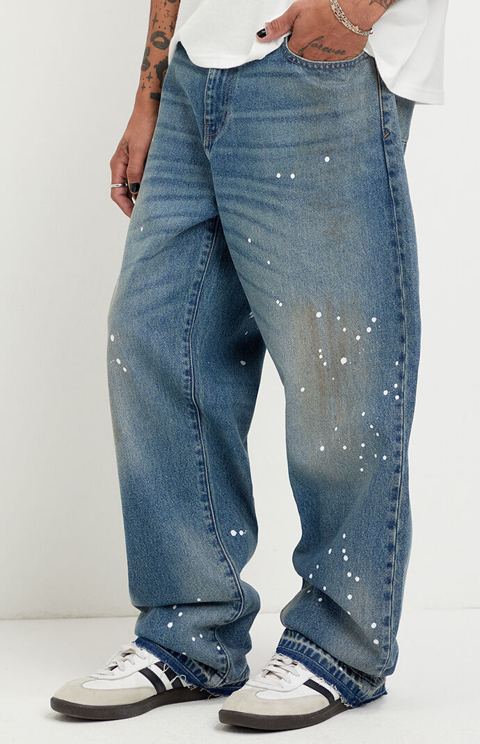Pacsun Dylan Baggy Jeans Paint Splatter Mud Wash | Pacsun