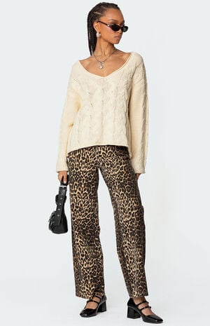 Inga Oversized Cable Knit Sweater image number 2