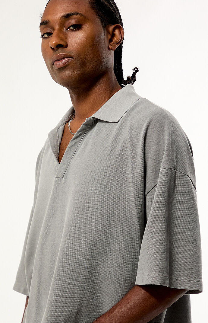 Pacsun Gray Solid Polo Shirt