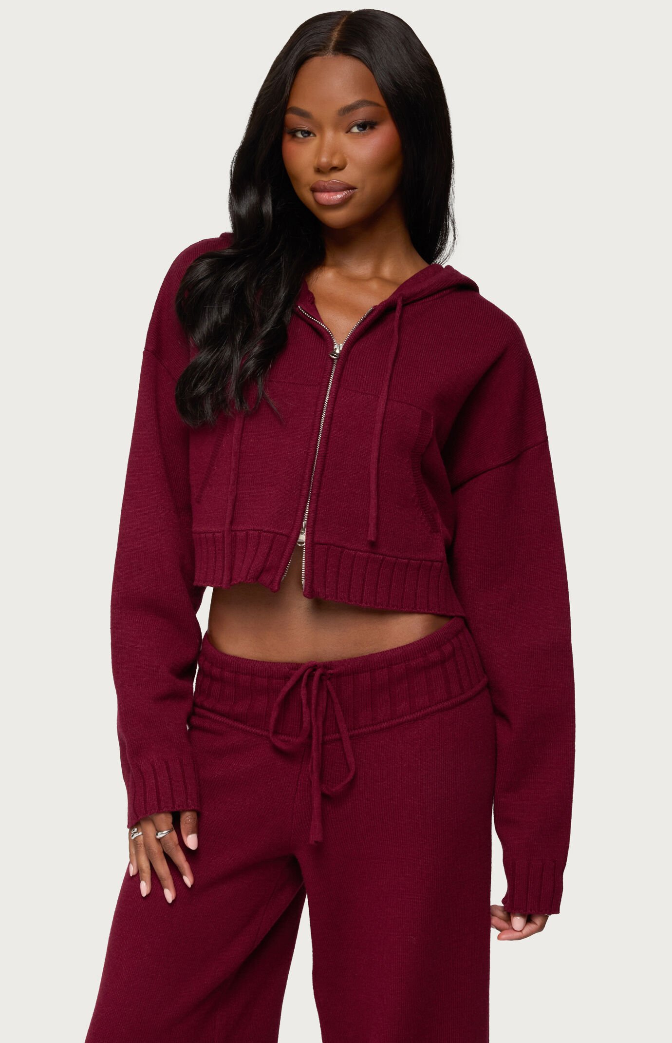 Edikted Russell Knit Hooded Cardigan