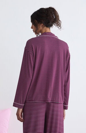 Long Sleeve Button Up Pajama Shirt image number 4