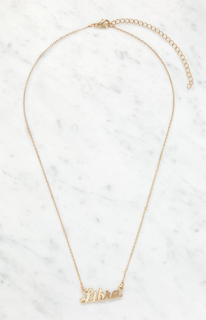 Libra Script Sign Necklace