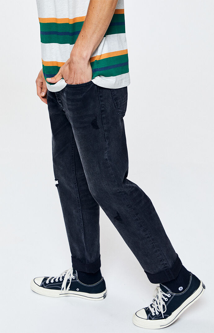 loose black ripped jeans