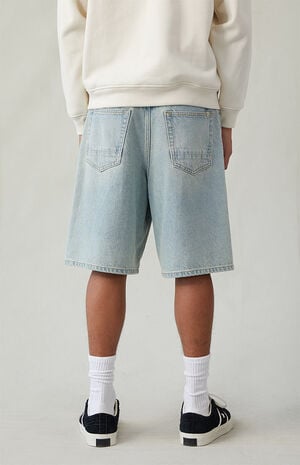 Light Blue Tint Baggy Denim Shorts image number 5