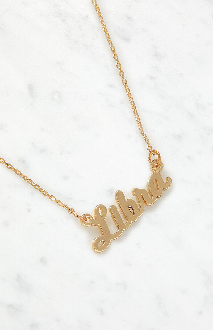 Libra Script Sign Necklace