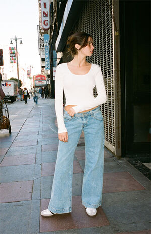 White Mckenna Long Sleeve Top image number 4