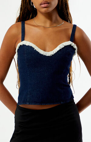 Atlas Denim Fringe Corset image number 2