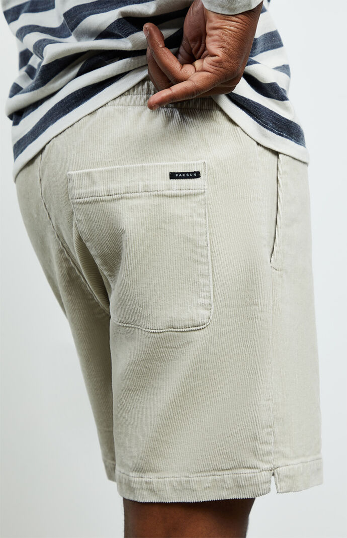 Cream Corduroy Volley Shorts