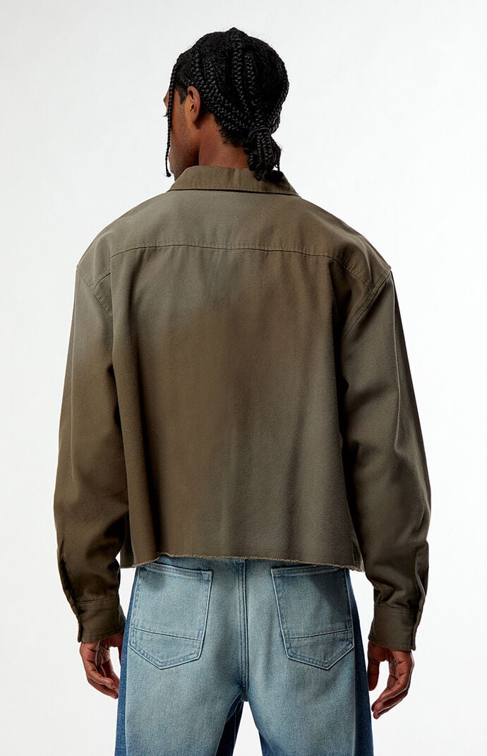 Pacsun Pike Washed Cropped Long Sleeve Work Shirt