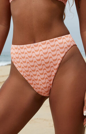 Eco Printed Seashore High Waisted Bikini Bottom image number 1