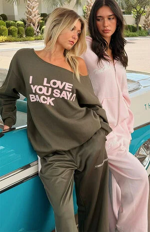 Ways To Say ILY Off-The-Shoulder Sweatshirt image number 1