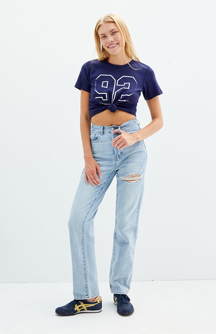 Image: Light Indigo Ripped Dad Jeans