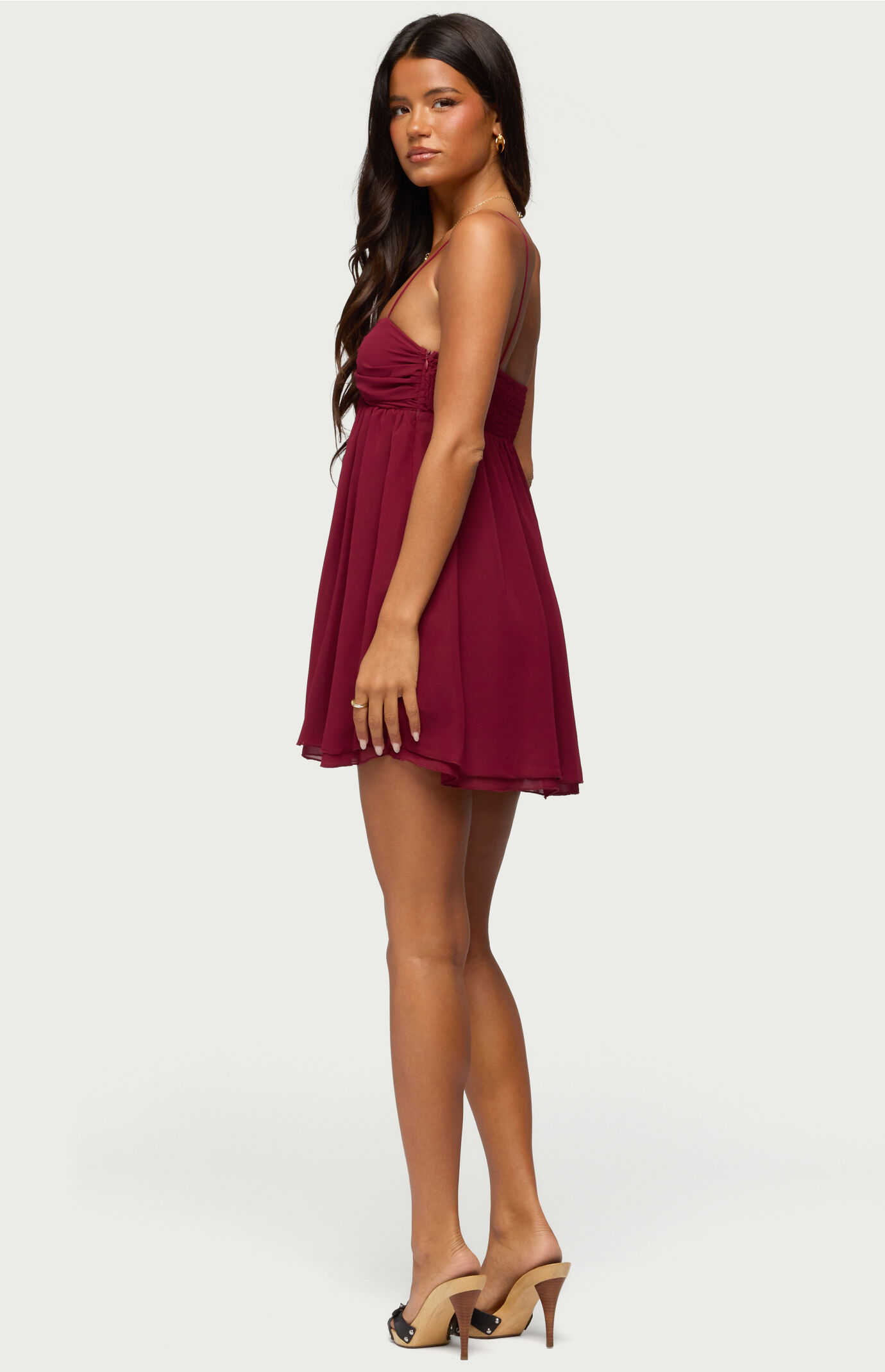 Edikted Ariellah Chiffon Babydoll Mini Dress