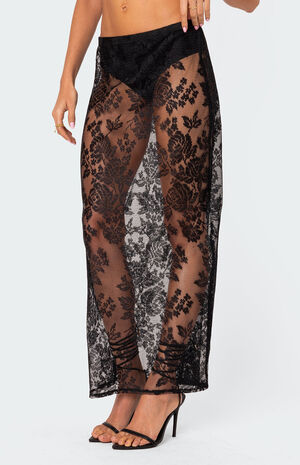 Bess Sheer Lace Maxi Skirt image number 4