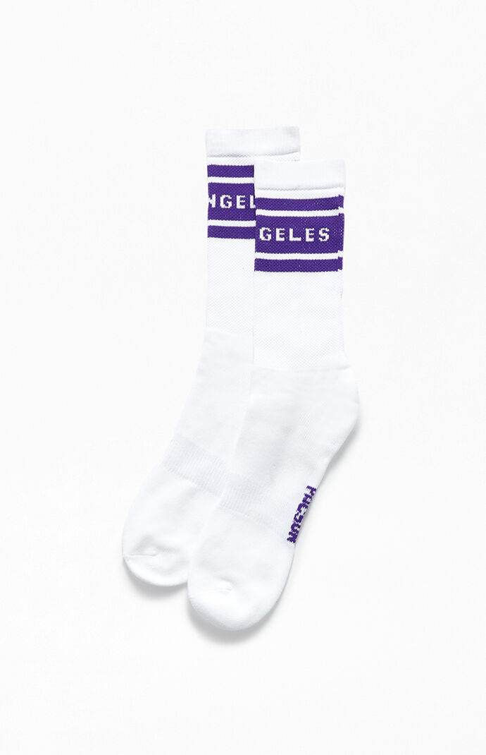 LA Gym Striped Crew Socks