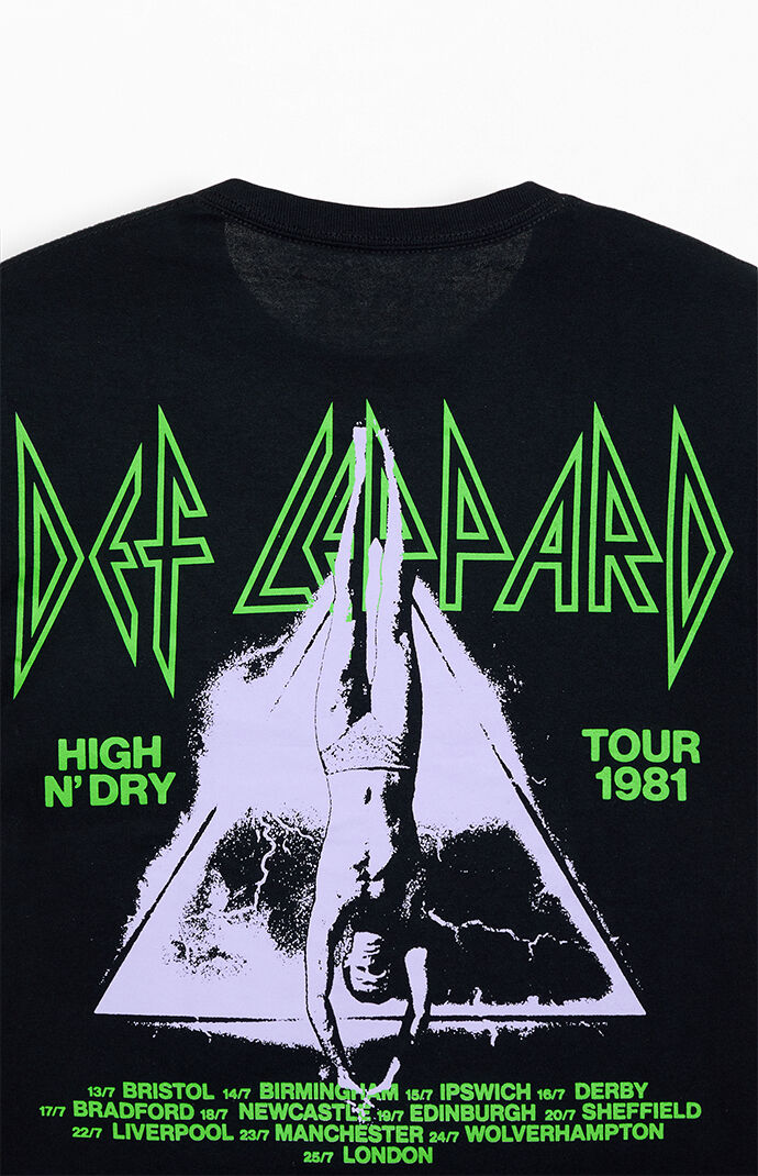 Def Lepprad Tシャツ Def Leppard High n' Dry 1981 Green T-Shirt – Vinyl Icons