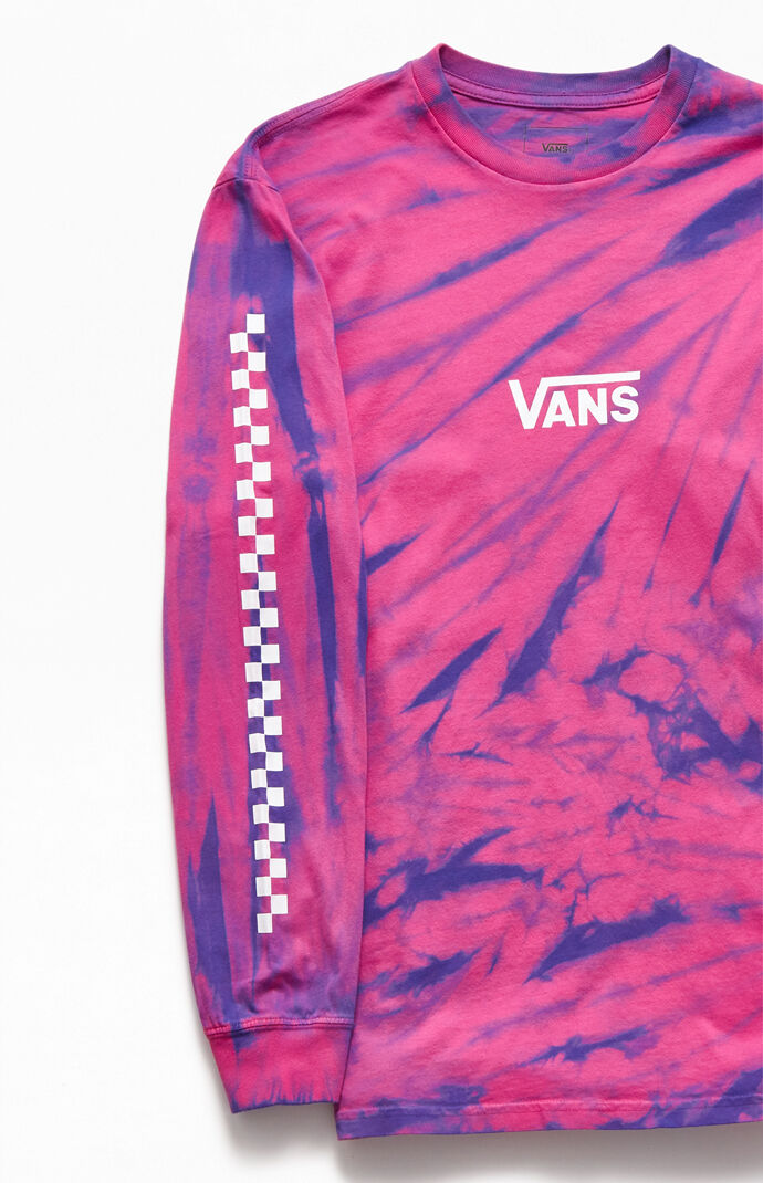 Tie Dye Checker Long Sleeve T-Shirt