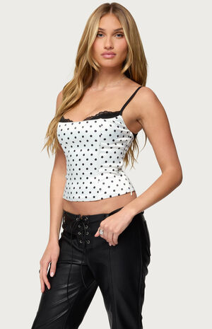 Polka Dot Layered Lacey Bra Corset image number 2