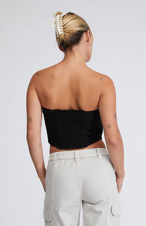 Longline Linen Corset Top image number 3