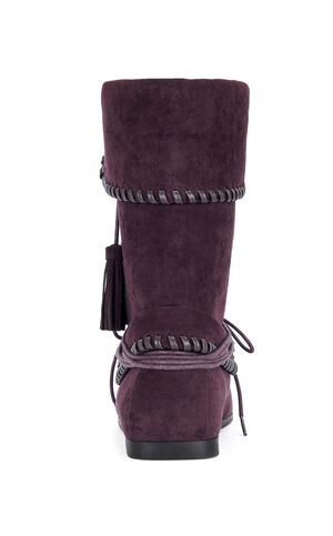 Women's Weret Plum Faux Suede Moccasin Booties image number 3