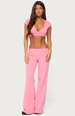 Wide Leg Foldover Pants image number 4