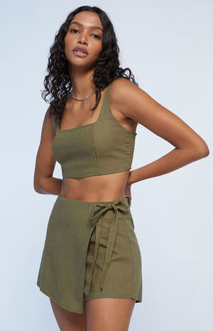 Cropped Linen Cami Top image number 3