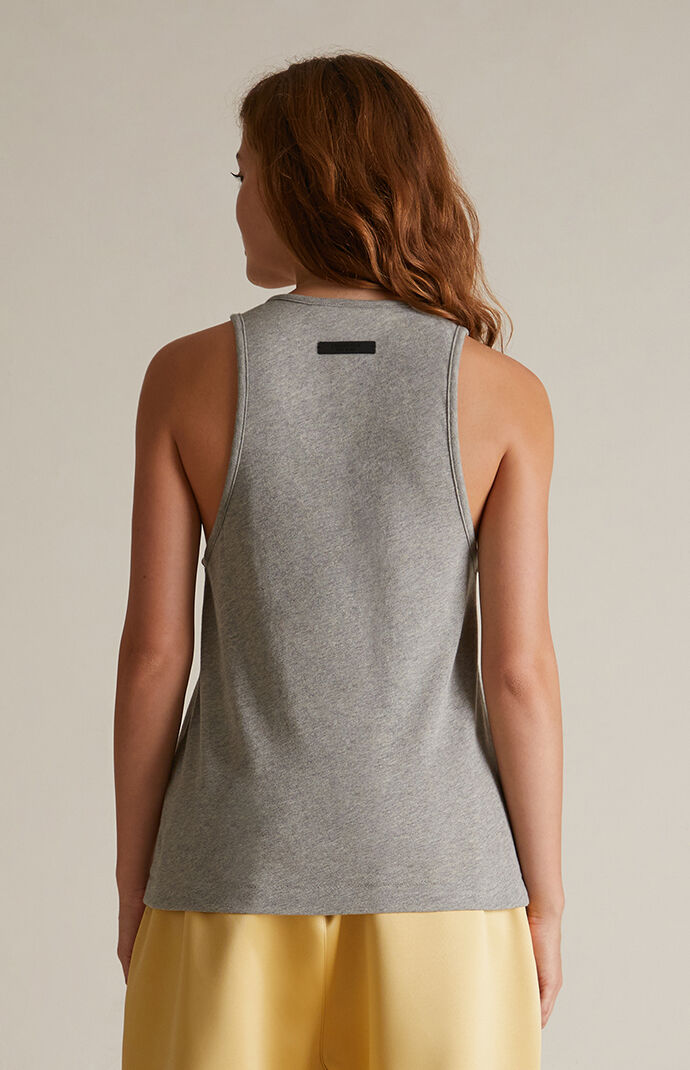 Fear of God ESSENTIALS Women's Dark Heather Oatmeal Tri-Blend Tank