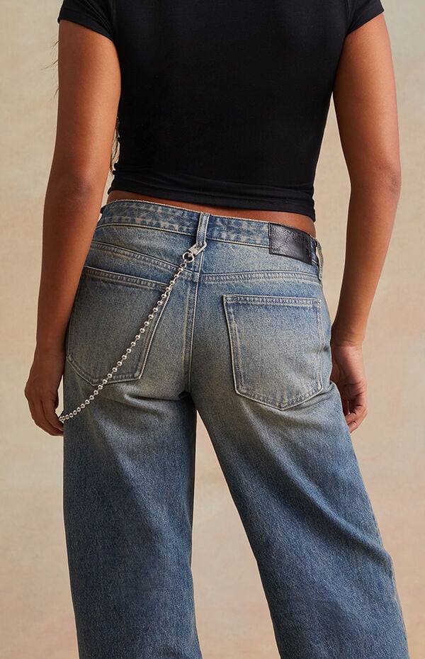 RARE DNM EDIT Medium Blue Ball Chain Low Rise Baggy Jeans
