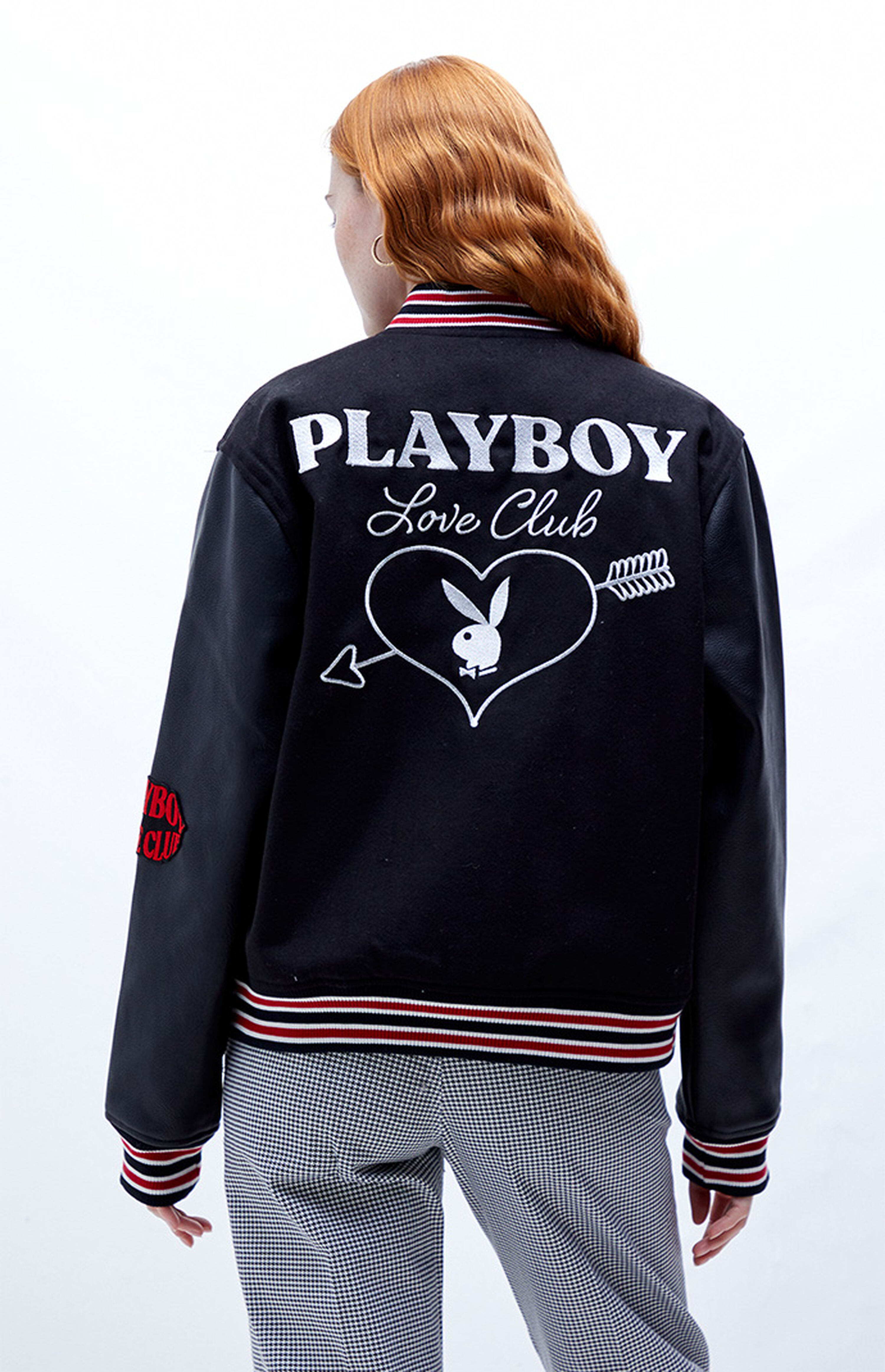 Playboy By PacSun Love Club Letterman Bomber Jacket PacSun