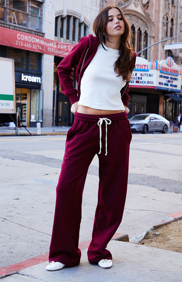 Burgundy hot sale sweat pants