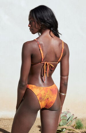 Orange Floral Rae High Cut Bikini Bottom image number 4