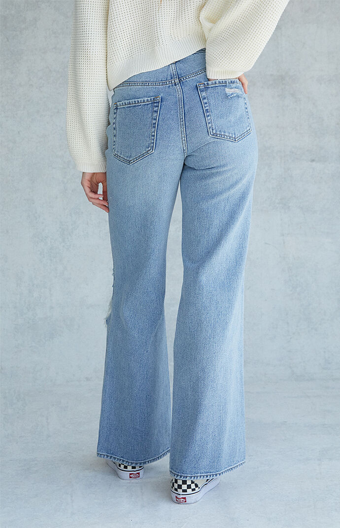 pacsun eco light blue distressed mom jeans