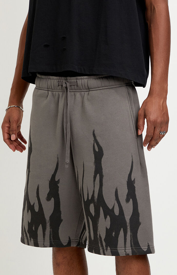 Pacsun Flame Fleece Baggy Sweat Shorts