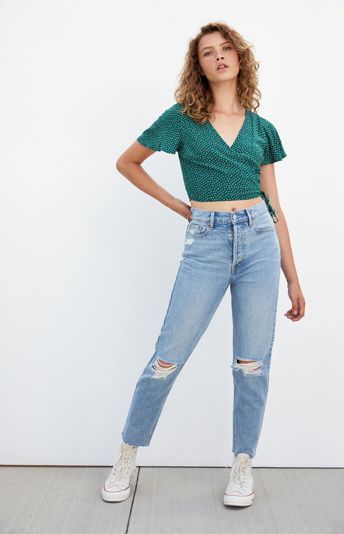 Printed Wrap Top