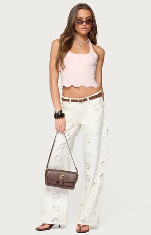 Jazmyn Scalloped Halter Top image number 5