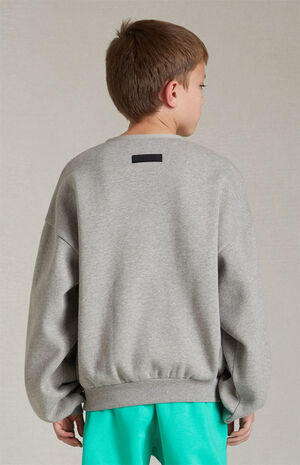 Essentials Dark Heather Oatmeal Crew Neck Sweatshirt image number 3