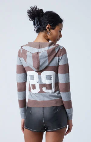 Striped Studded Hooded Sweater image number 5