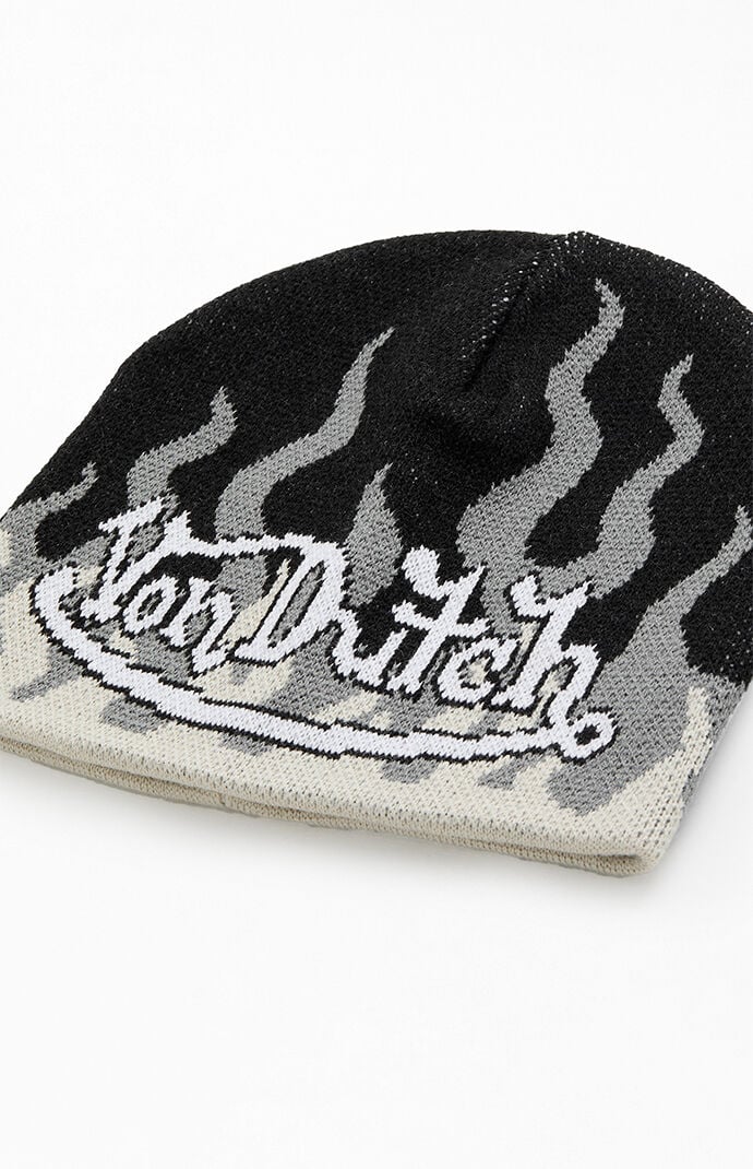 Von Dutch Flame Skull Beanie