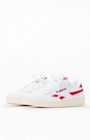 Women's White & Red Club C Revenge Sneakers image number 2
