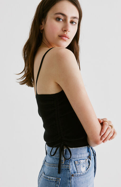 Side Tie Sweater Tank Top