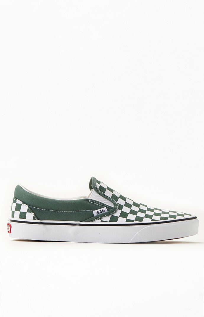Dark green checkered vans on sale