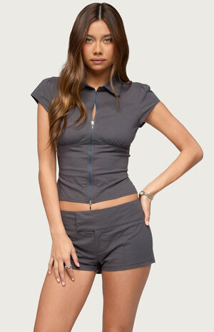 Brylee Zip Up Short Sleeve Shirt image number 1