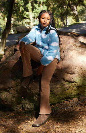 Brown Corduroy Flare Pants image number 1