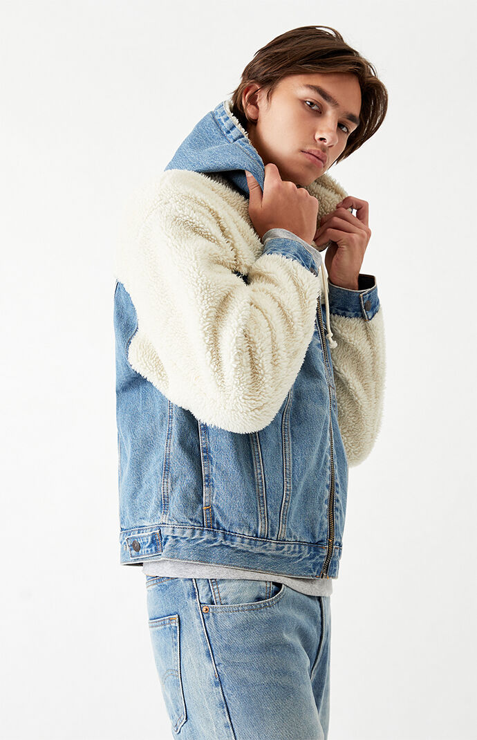 Pacsun sherpa denim jacket cheap