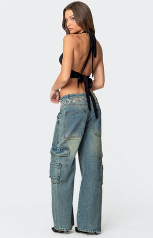 Open Back Triangle Halter Top image number 2