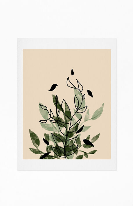 Aleeya Jones Green And Black Leaves Art Print